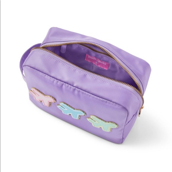 Stoney Clover Lane Airplane Patch Large Purple Pouch - Picture 3 of 8